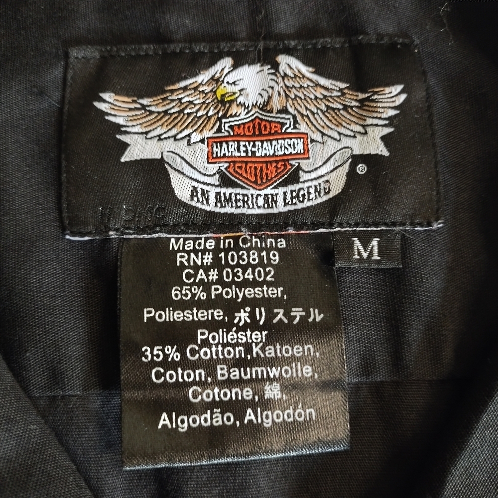 Harley-Davidson Men's Dark Gray Shortsleeve Button Up Shirt Size M - Picture 8 of 8